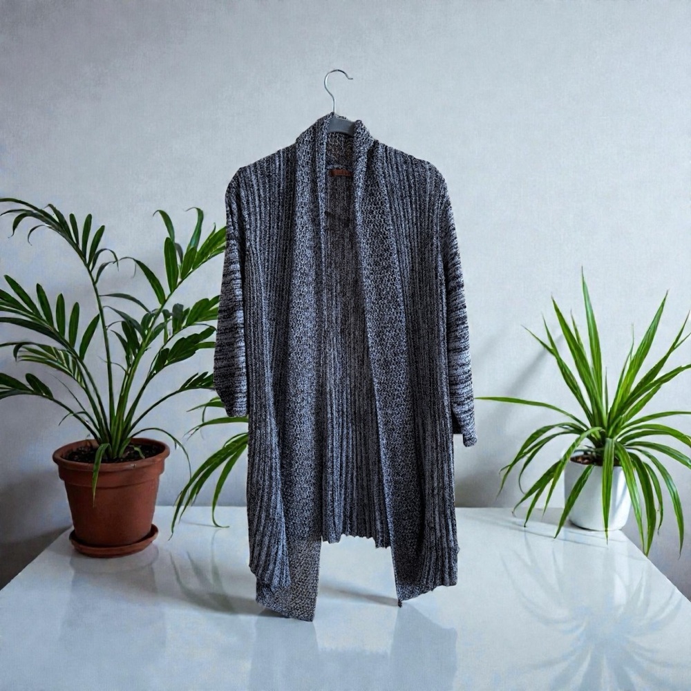 Belldini Heathered Open-Front Cardigan